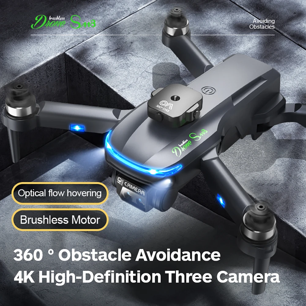 Professional HD Camera Drone Optical Flow Dron Brushless motor Obstacle Avoidance Drone Four Rotor Helicopter S118 RC Toy