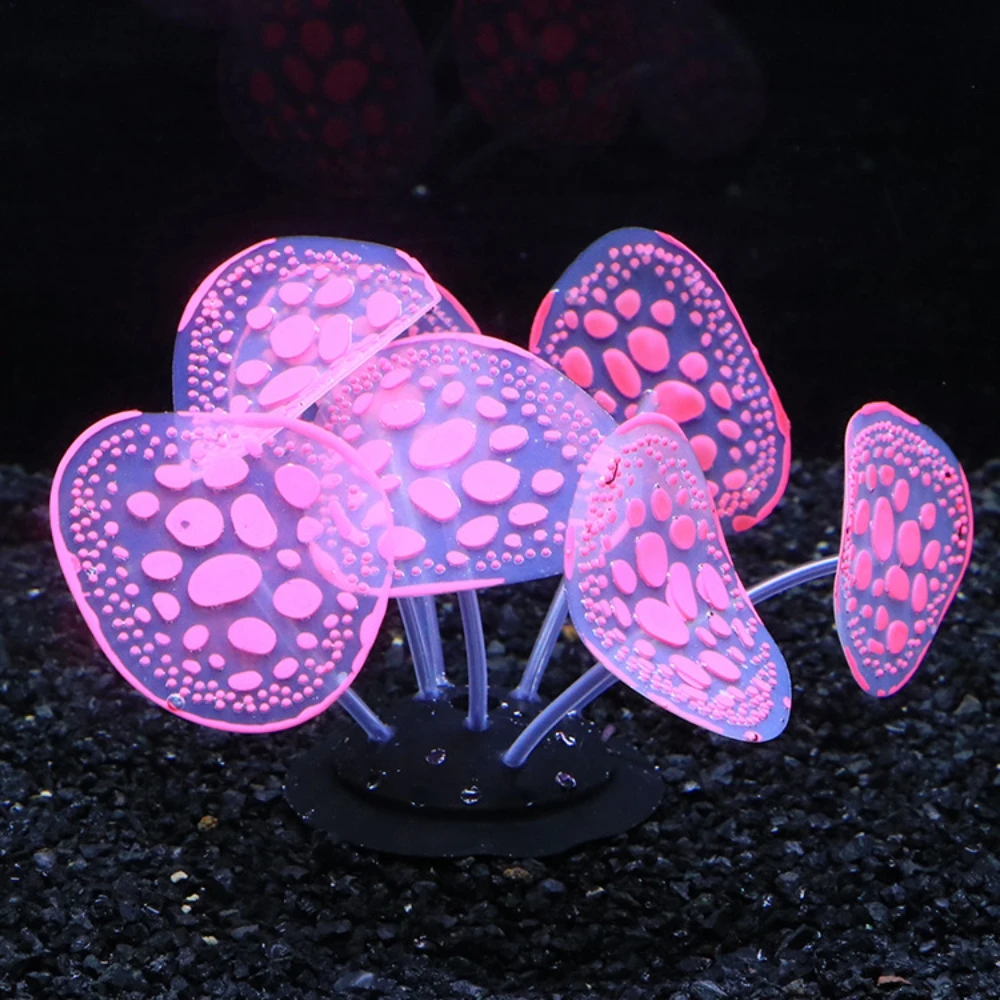 Artificial Coral With Fluorescent Effect Aquarium Ornaments Silicone Simulation Coral Home Fish Tank Decoration Accessories Sale