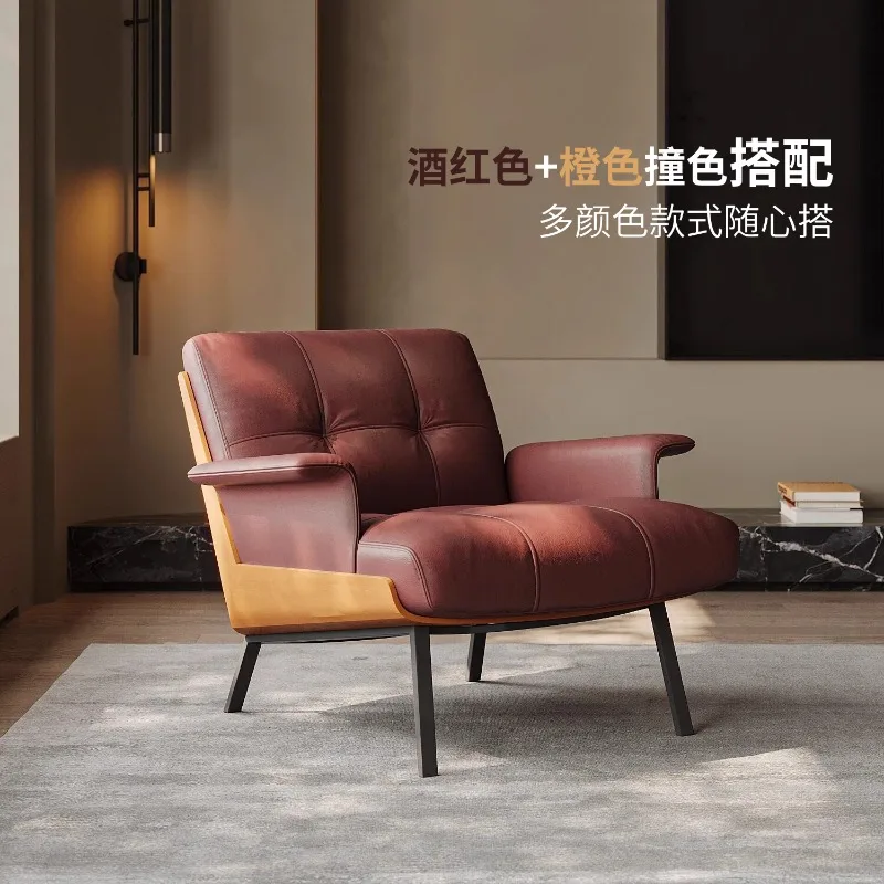Craftsman Italian single sofa chair Designer villa B & B living room bedroom balcony reading leisure chair