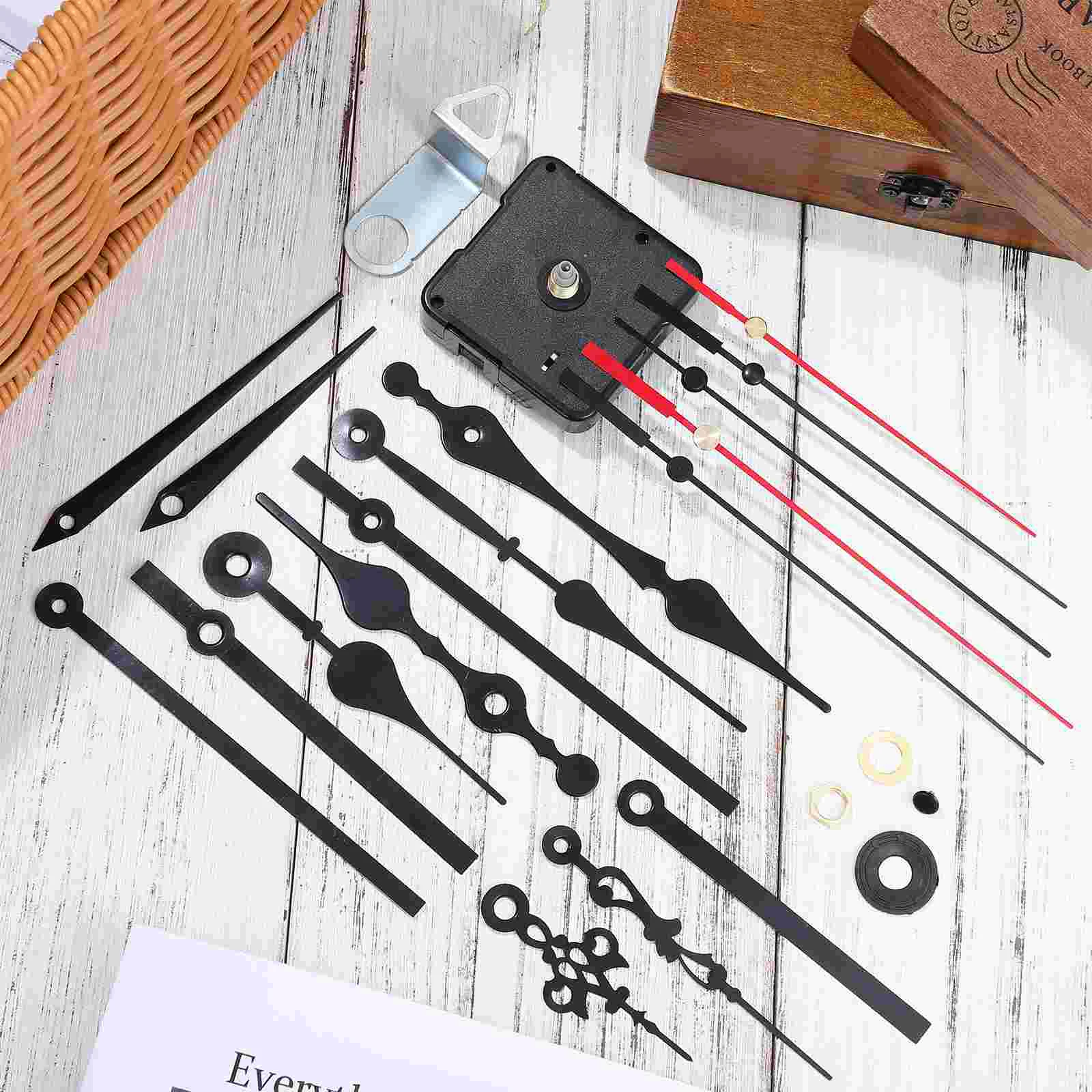 8 Sets Movement Quartz Clock Mechanisms Kit Wall Long Axis Plastic DIY Repair Parts for Work