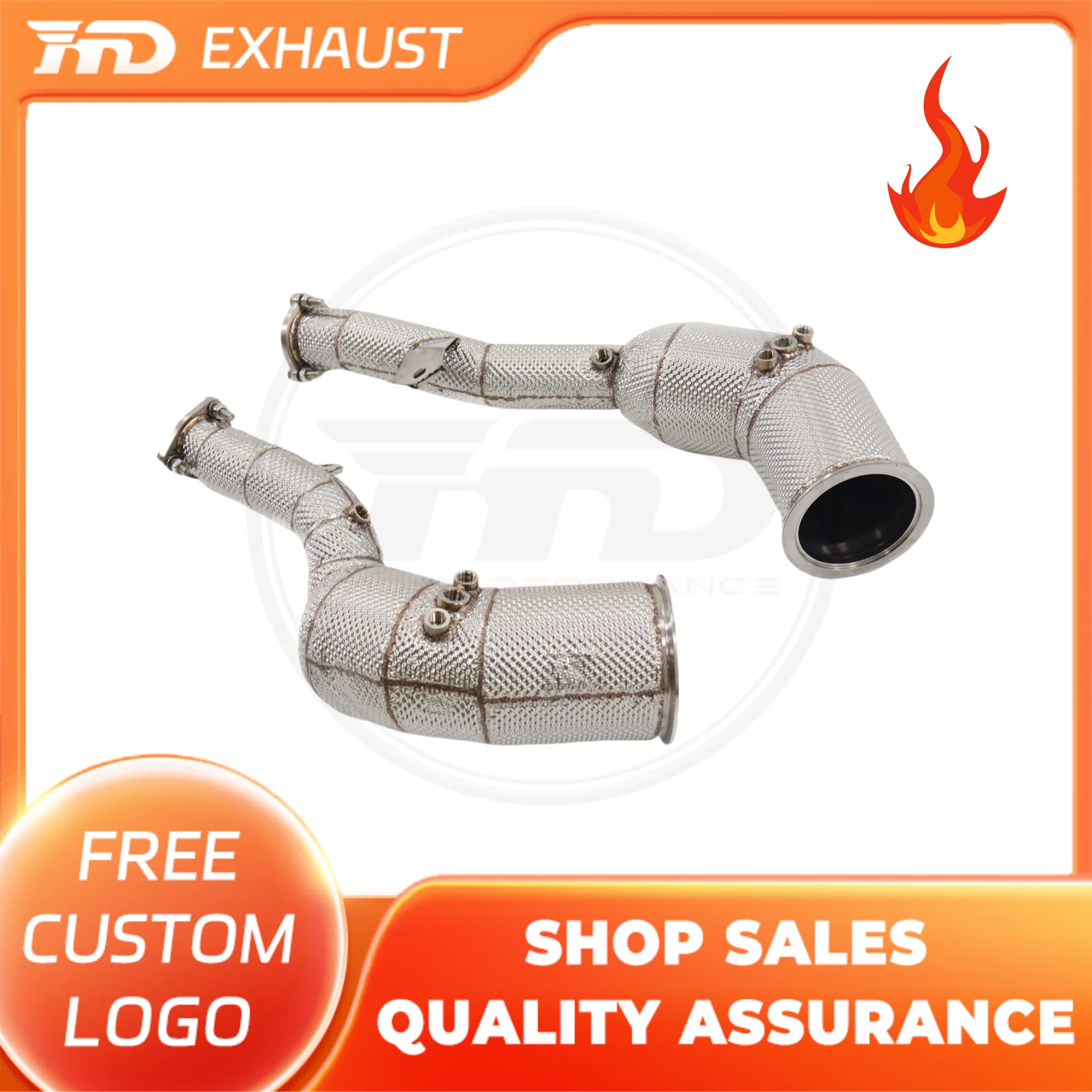 

HMD Hot sale Stainless Steel Downpipe for Audi S6 S7 C8 High Flow Performance Exhaust System With Heat Shield