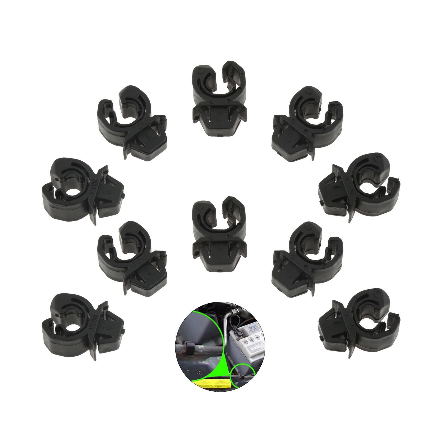 10pcs Bonnet Rod Hood Support Prop Stay Black Clips Plastic Holder Clamp Fit for Vauxhall Vectra A Opel Astra G Combo Ampera