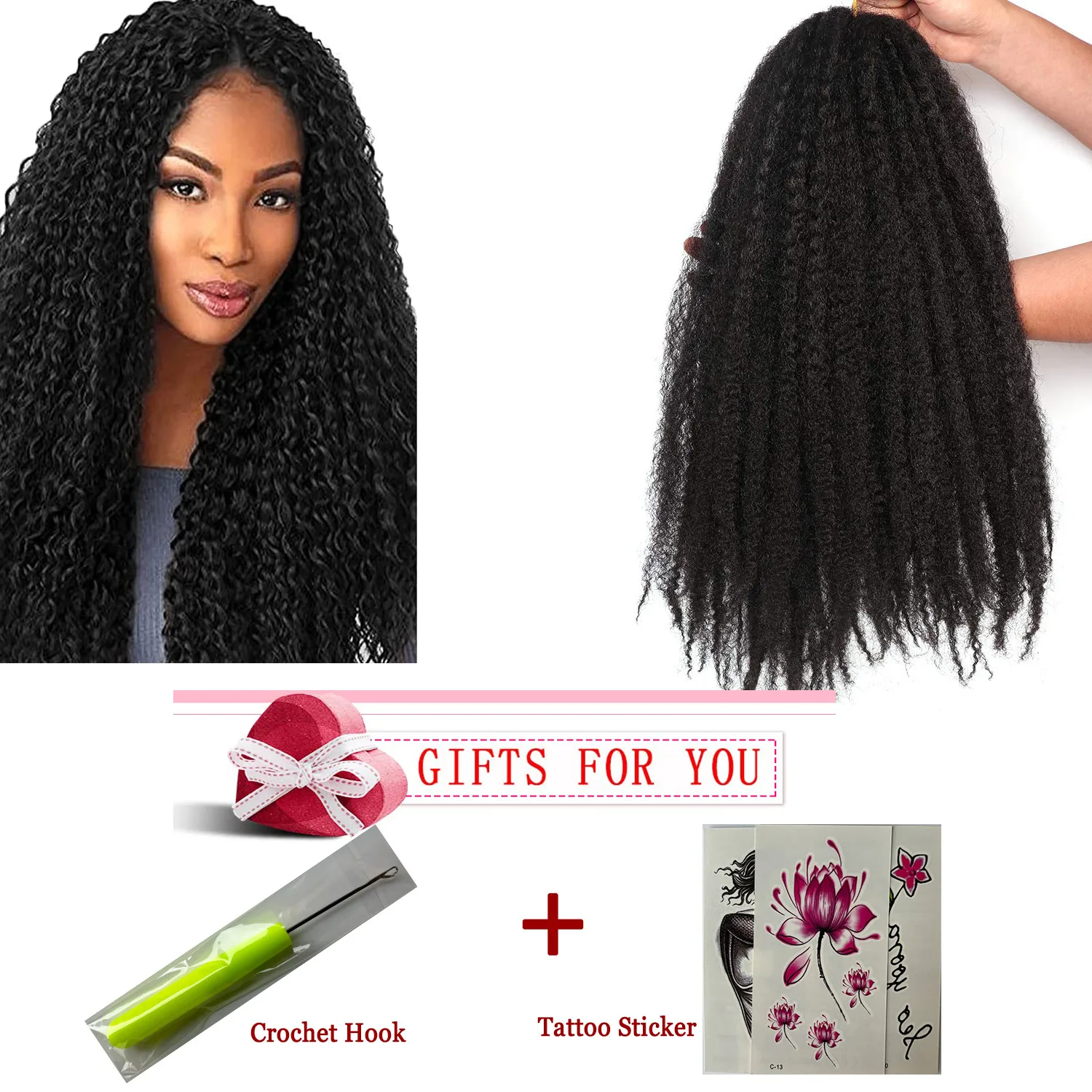 18 Inch Marley Braids Hair Synthetic Afro Curls Soft Kinky Twist Marley Hair Crochet Braiding Hair Extensions For Women