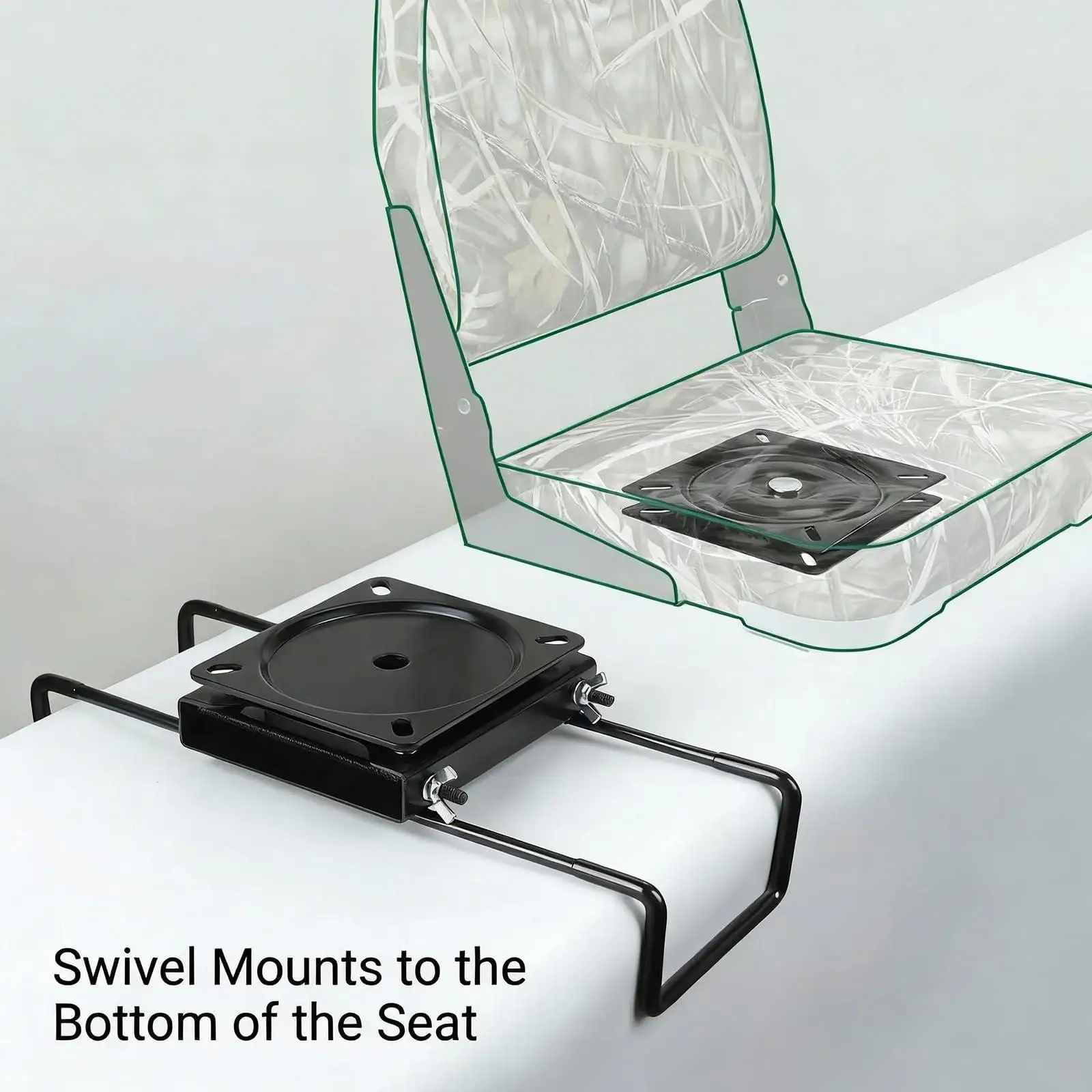 Boat Seat Swivel Base Mount Pedestal Mount Sturdy Smooth Rotation Attachment Easy Installation Replace Parts Black Hardware