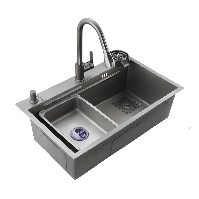 Creative Smart Kitchen Sinks for Apartments Modern Metal Multi-functional Sinks Luxury Household Kitchen Sinks for Rental Houses