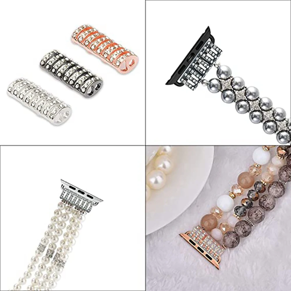 10Pcs Alloy Metal Rhinestones DIY Width 18mm 20mm 22mm 24mm For Apple Watch Samsung Strap Accessories Adapter Band Jewellery