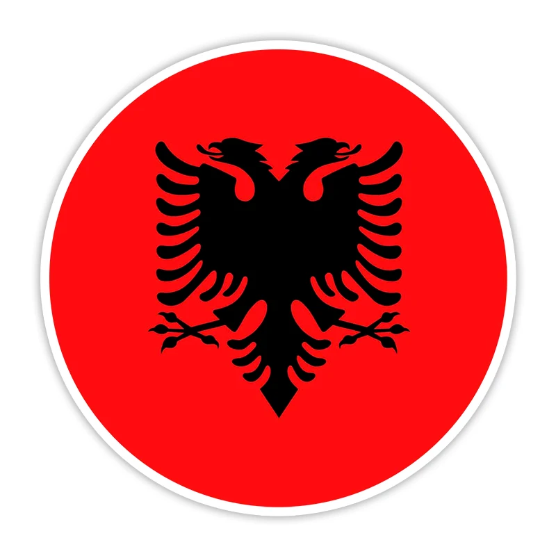 S61198# Albania Flag Self-adhesive Decal Car Sticker Waterproof Auto Decors on Bumper Rear Window Laptop