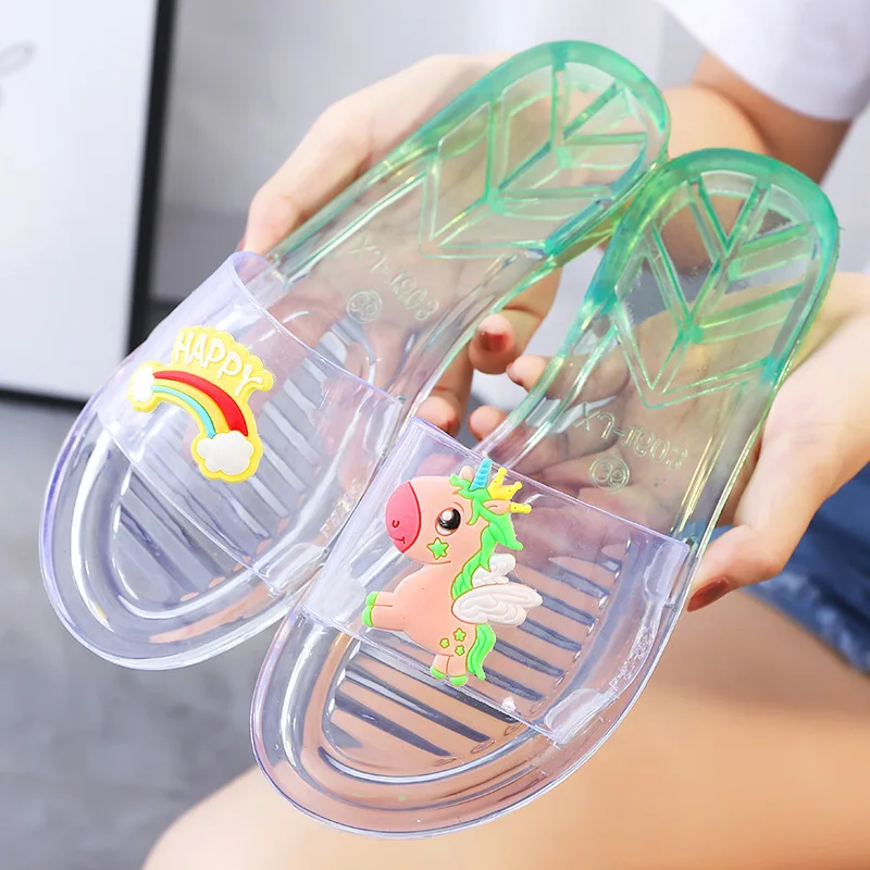 

Summer Women's Fashionable Beach Soft-soled Sandals Anti-slip One-piece Transparent Fruit Slippers Korean-style Cute Slippers