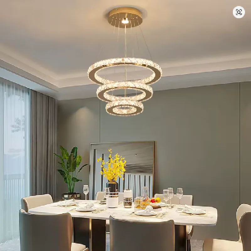 French Luxury Crystal Chandeliers Modern LED Ceiling Light for Living Room Dining Room Bedroom