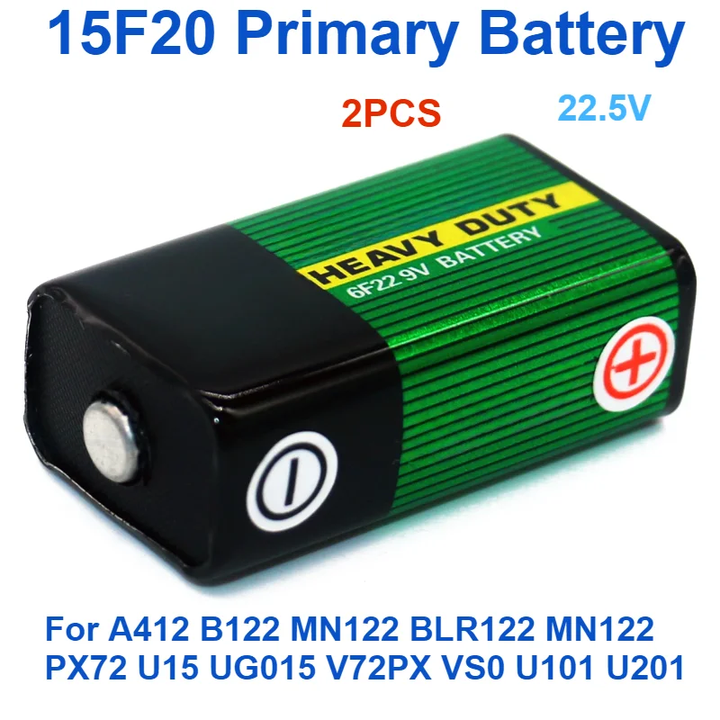 For A412 B122 MN122 BLR122 MN122 PX72 U15 UG015 V72PX VS0 U101 U201 Tube Radio Analog Voltmeter 2pcs22.5V 15F20 Primary Battery