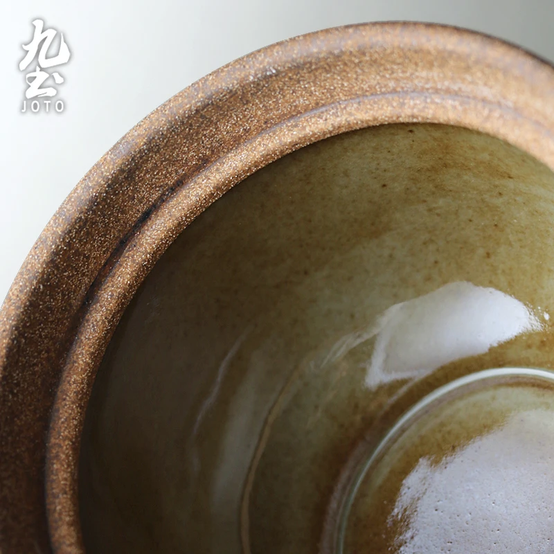 JOTO Japanese Style Handmade Rough Ceramic Teapot, 2 Cups Traveling Set CHR0594 view 6