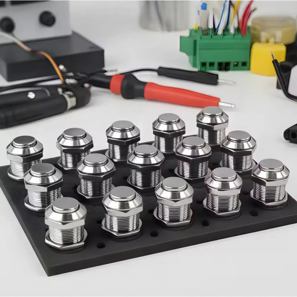 12mm Metal Push Button Switch Waterproof Momentary Latching High Flat Head Control Electrical Device Component