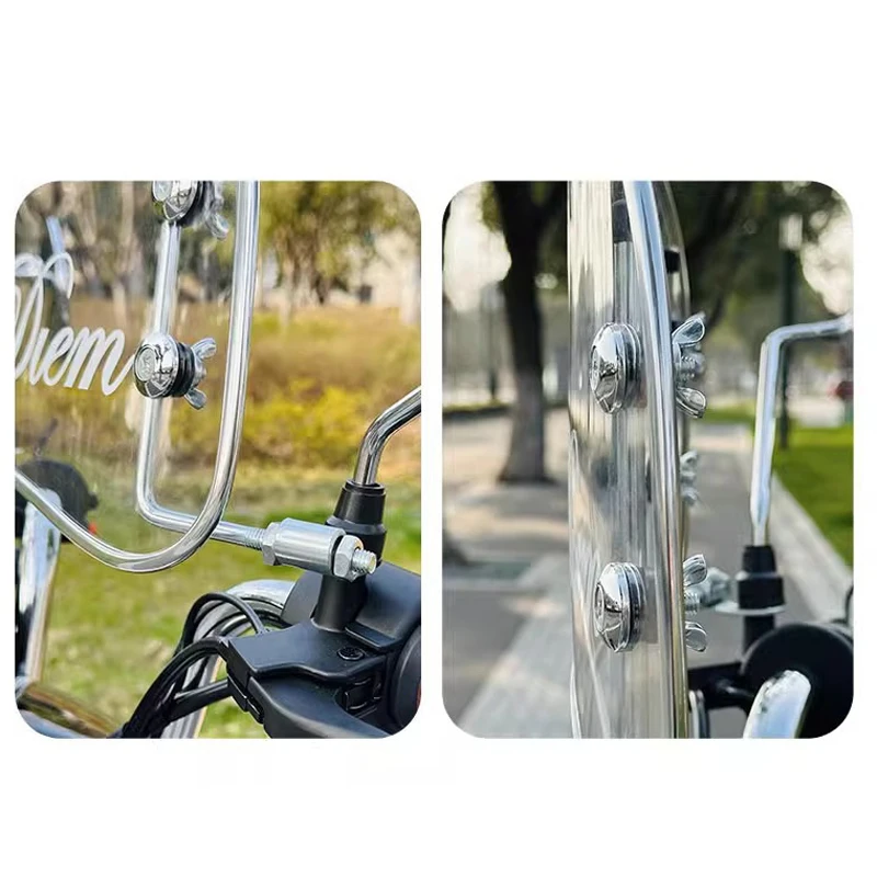【Peace】Motorbike Windshield Clear Front Screen Wind Shield Screens Deflectors For Roman Holiday Electric Vehicle