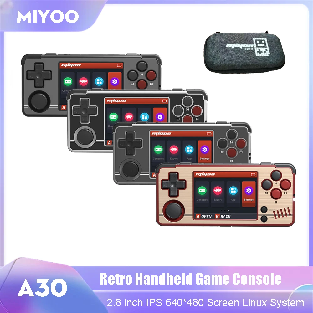 MIYOO A30 Portable Handheld Game Console 2.8 inch IPS 640*480 Screen Pocket-Size Mini Handheld Game Player Linux System