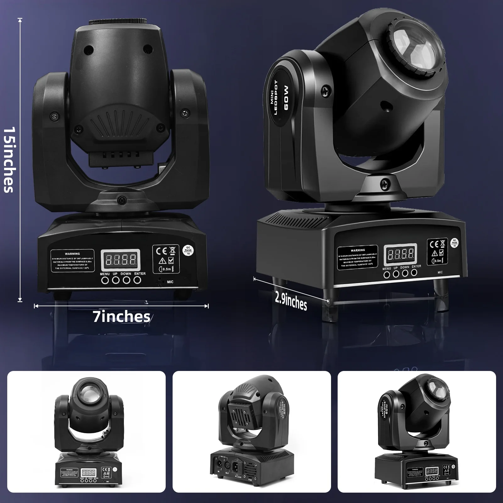 2PCS 60W Mini Led Dmx Gobo Moving Head Spot Light For Club Dj Stage Lighting Party Disco Wedding Event view 6