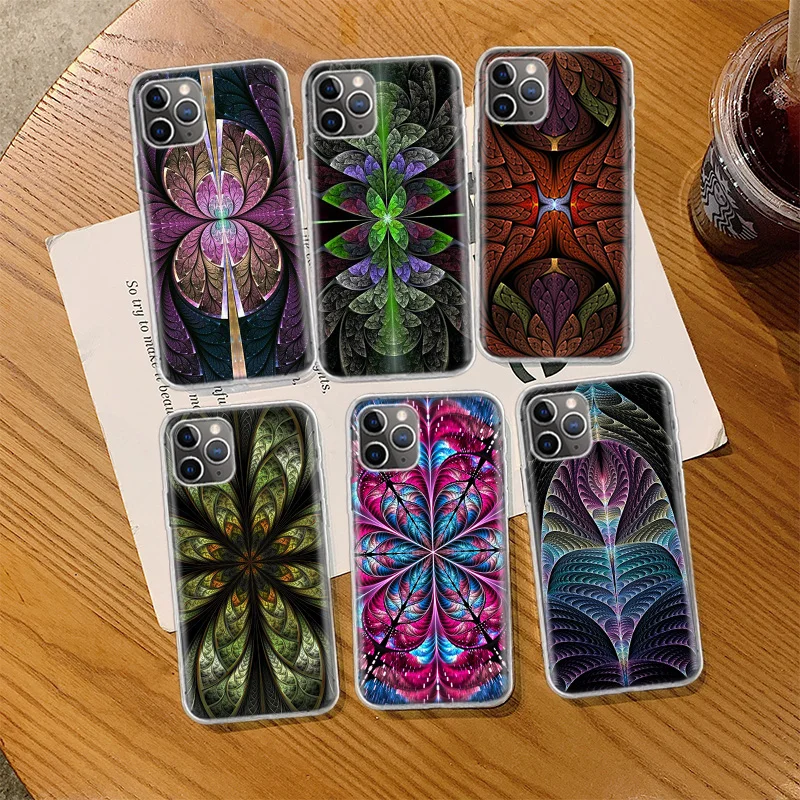 Beautiful multicolor fractal flower Phone Case For Iphone 14 13 15 Pro Max Apple 11 12 Mini X XS XR 16 Plus 6 6S 5 5S C