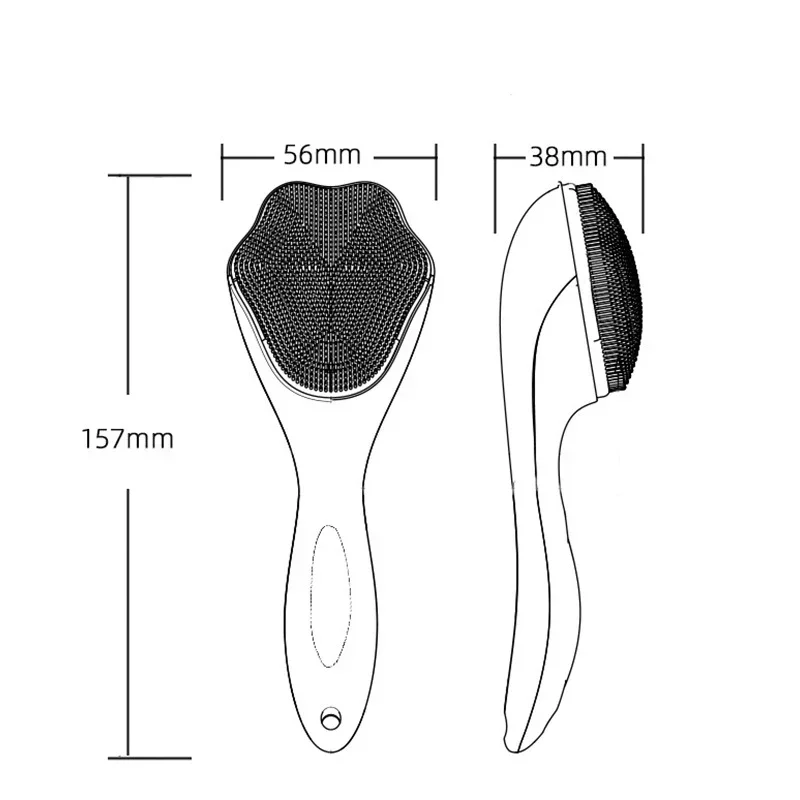 Siliconen gezichtsscrubber, make-up verwijderen, exfoliërend hulpmiddel voor mee-eterporie, schattige kattenpoot
