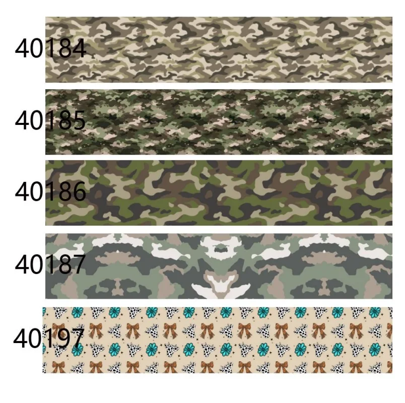 

Green Camo Ribbons Printed Grosgrain Ribbon Packing for Craft Materials DIY Accessories 10yards