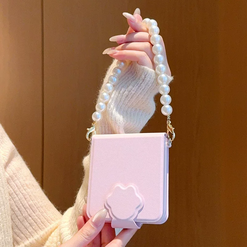 

For OPPO Find N3 Flip Case Cute Bear Claw Book Case for OPPO Find N2 Flip Phone Cases Women Leather Cover