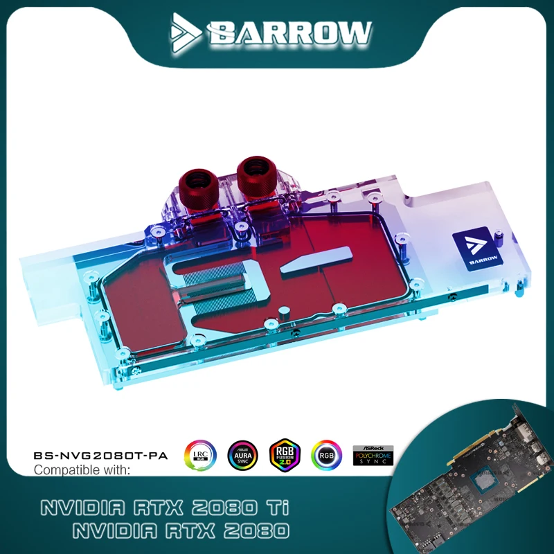 

Barrow RTX2080Ti Water Cooler For Nvidia RTX2080Ti/2080 Founders Graphics Card GPU Water Block 5V ARGB BS-NVG2080T-PA