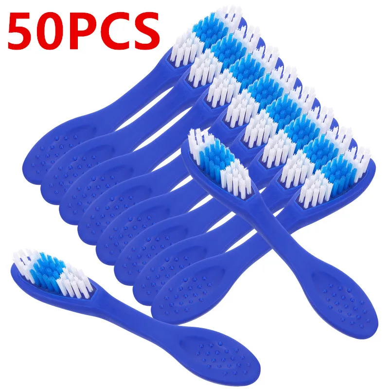 

50 шт., тюремная зубная щетка, портативная дорожная мини-маленькая зубная щетка, одноразовый набор для зубов с короткой ручкой, мягкая щетина