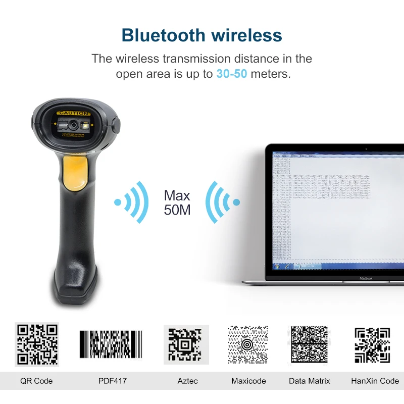 Syble High Performance Wireless Barcode Scanner 2D 2.4G Barcode Reader XB-6208RB