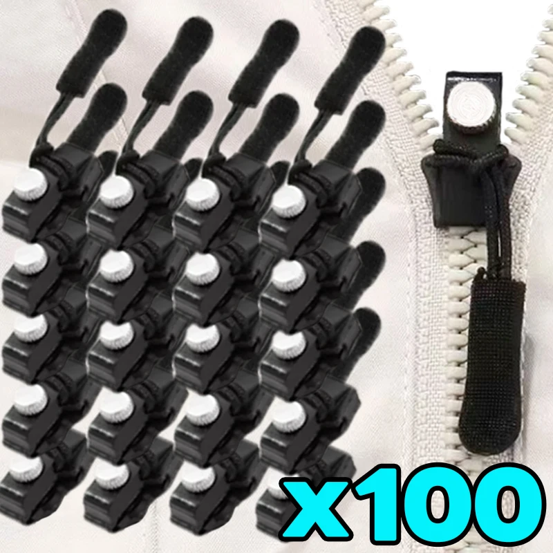 Universal Zipper Repair Kit Quick Instant Detachable Zippers Head Replacement Zipper Slider Pull for Jacket Bag Coat Free Sewing