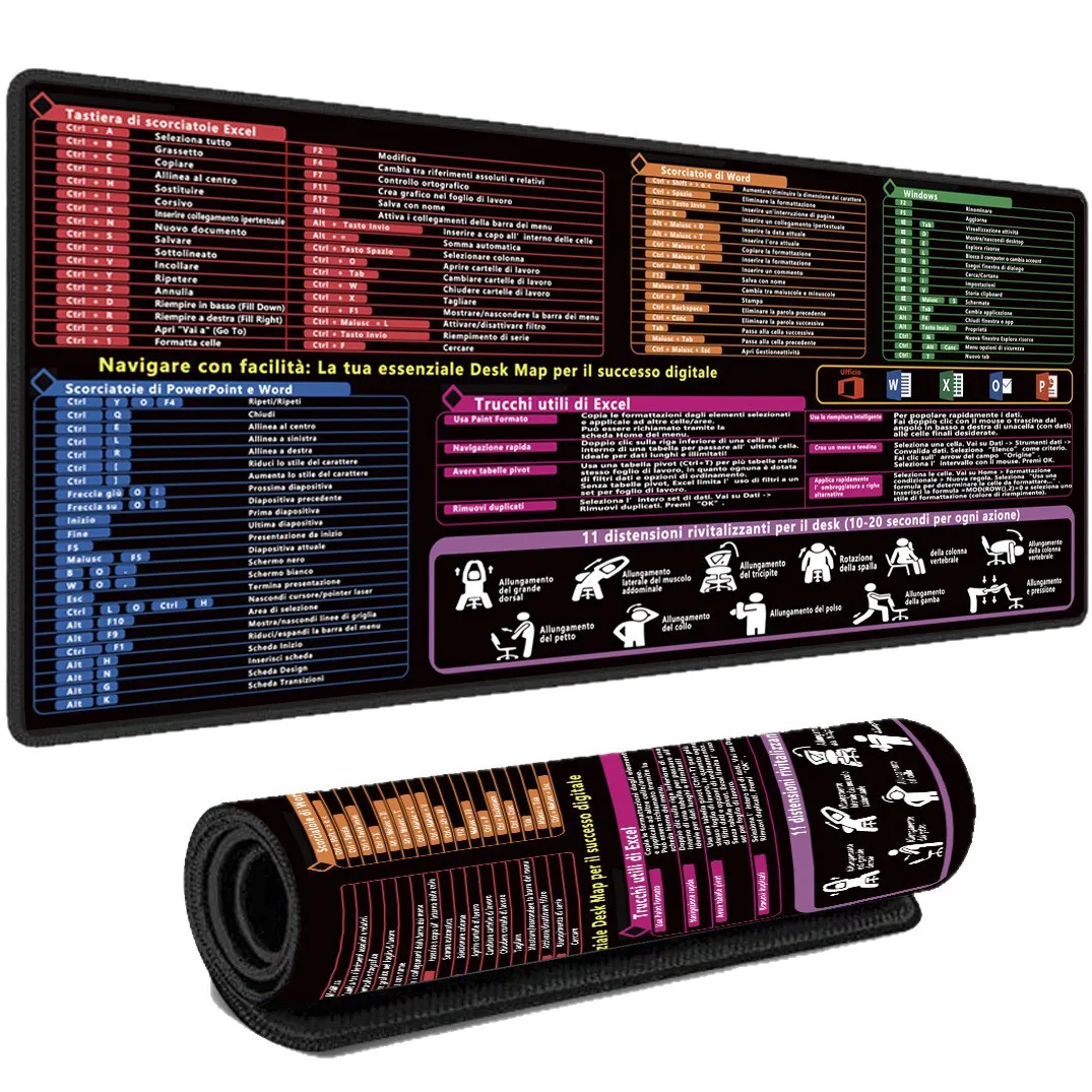 لوحة ماوس ألمانية لورقة الحرارة لـ Excel/Word/Windows/PPT C لوحة مفاتيح الكمبيوتر لعمال المكاتب والطلاب حصيرة مكتبية #4