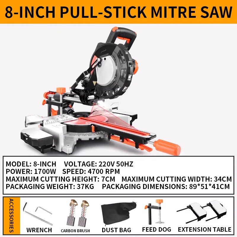 

8-дюймовая/10-дюймовая торцовочная пила с выдвижной штангой для алюминия, высокоточная, для деревообработки, для алюминиевых сплавов, 45 градусов ° Станок для резки алюминиевых профилей под углом