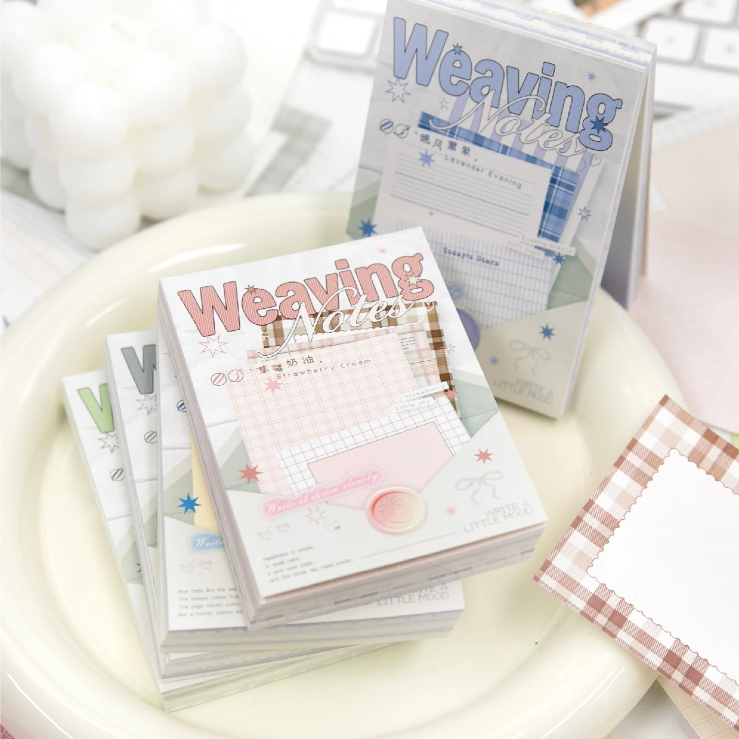 

100 Sheets Cute Grid & Lined Writing Paper, Colorful Scrapbooking Journal Memo Sheets