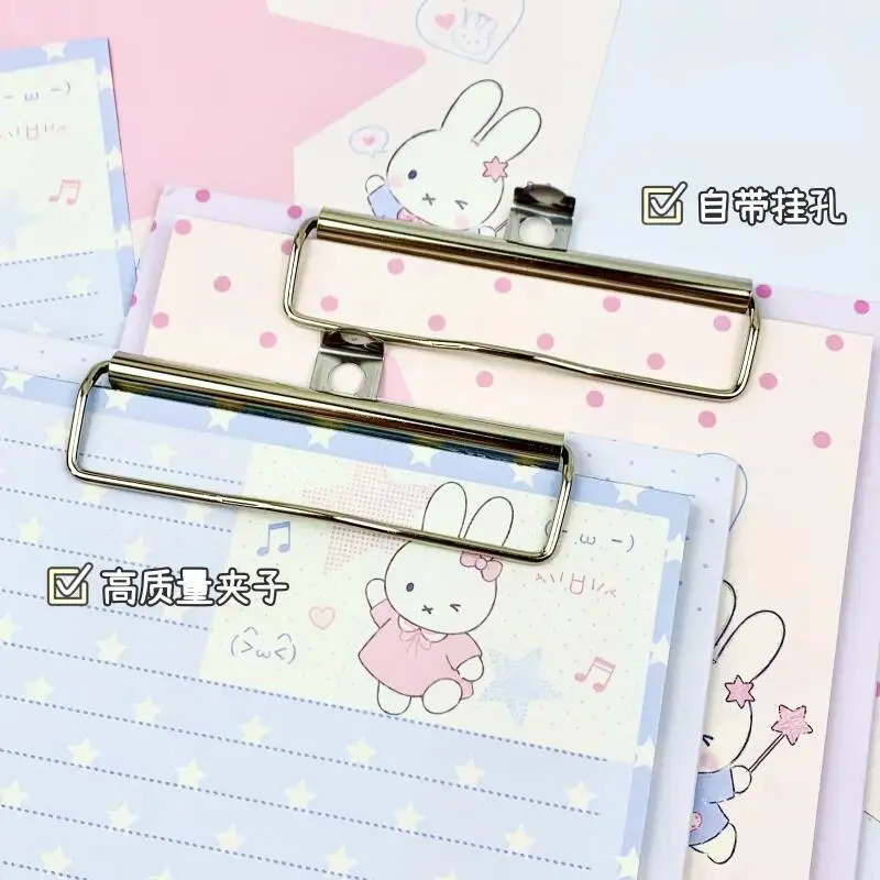 Cute Miffy Rabbit Board Clip Notebook Japanese Cartoon Note Color Page Paper Portable Message Notebook Friend's Birthday Gift