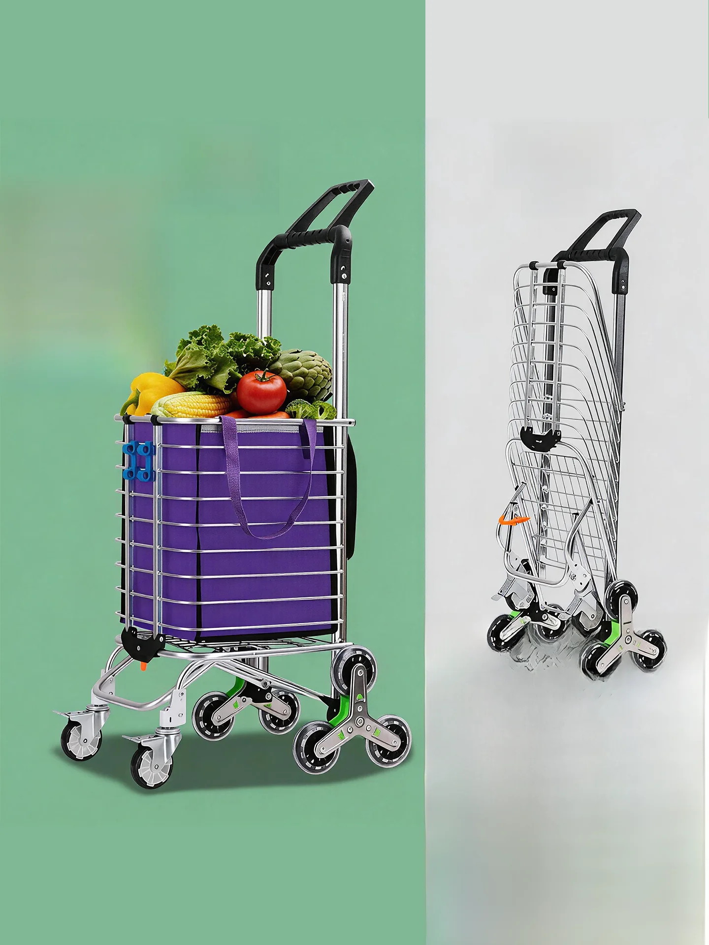 chariot-de-courses-a-huit-roues-en-alliage-d'aluminium-pliable-et-portable-pour-usage-domestique-ideal-pour-monter-les-escaliers-et-transporter-les-legumes