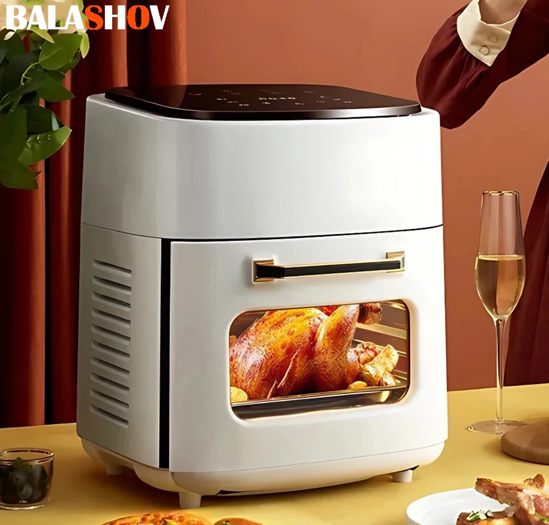 Friggitrice ad aria elettrica grande da 15 litri, forno domestico intelligente, friggitrice multifunzione con forno a convezione senza olio, 6 modalità di cottura