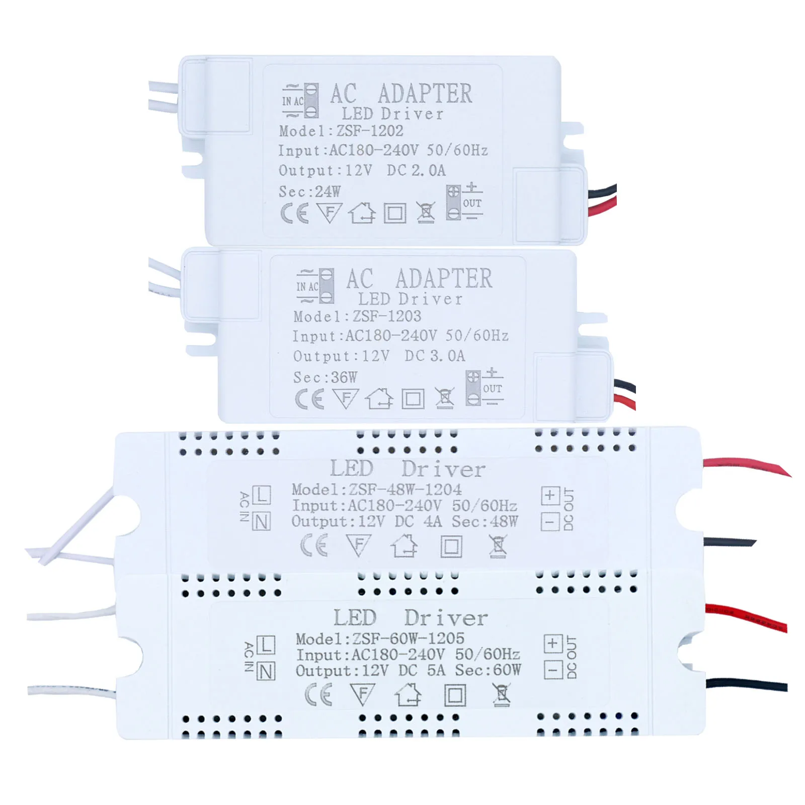 DC12V LED Driver AC220V 12W 18W 24W 36W 48W 60W For LED Power Supply Constant Current Voltage 12V Control Lighting Transformers