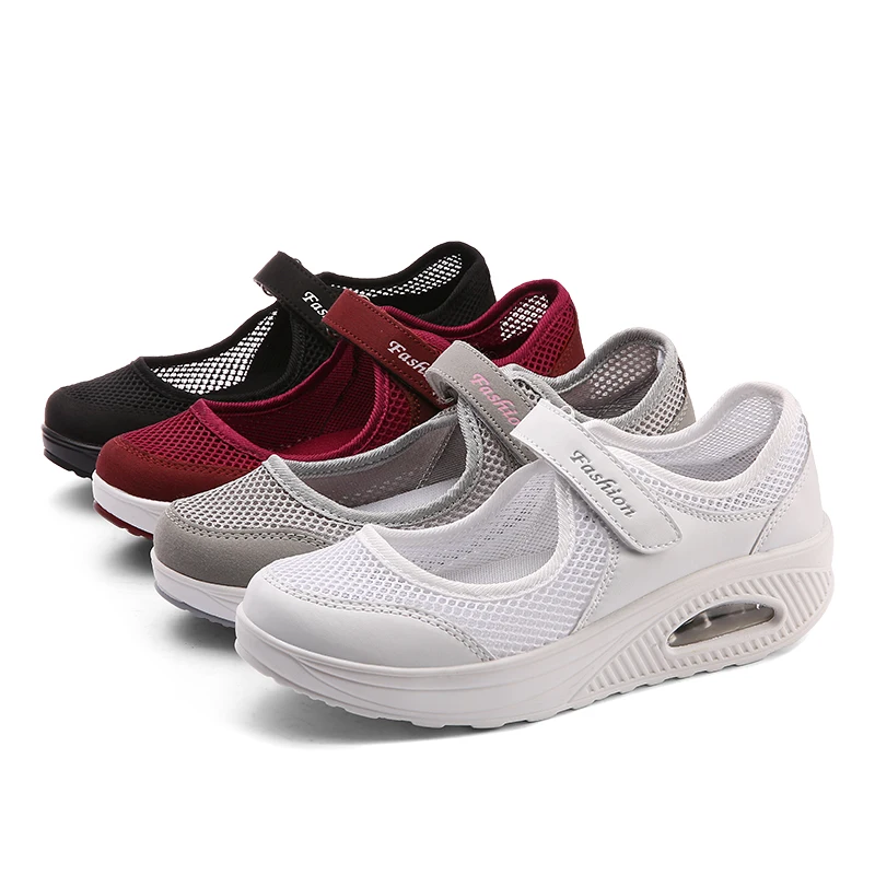 Sneakers di marca da donna con piattaforma da Tennis 2024 scarpe estive con zeppa con fondo spesso scarpe sportive traspiranti da donna Top alto da donna