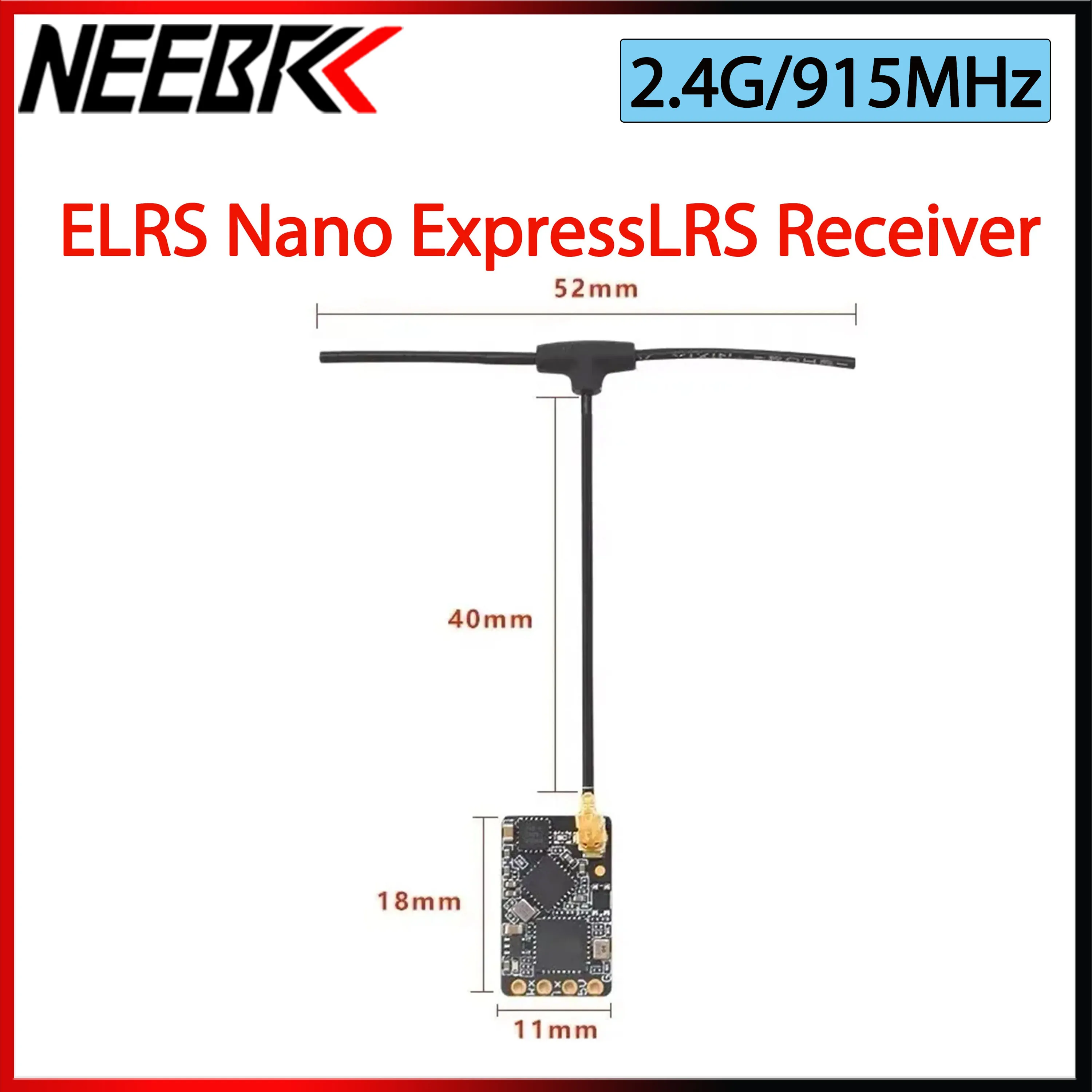 

ELRS 915MHz 2.4G NANO ExpressLRS Receiver with T Antenna Support Wifi Upgrade for RC FPV Traversing Racing Drone Freestyle DIY