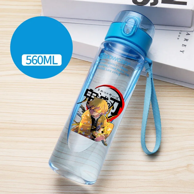 560ml Demon Slayer Kochou Shinobu Tomioka Giyuu Kamado Tanjirou Kamado Nezuko Agatsuma Zenitsu Plastic Anime Water Cup Bottle