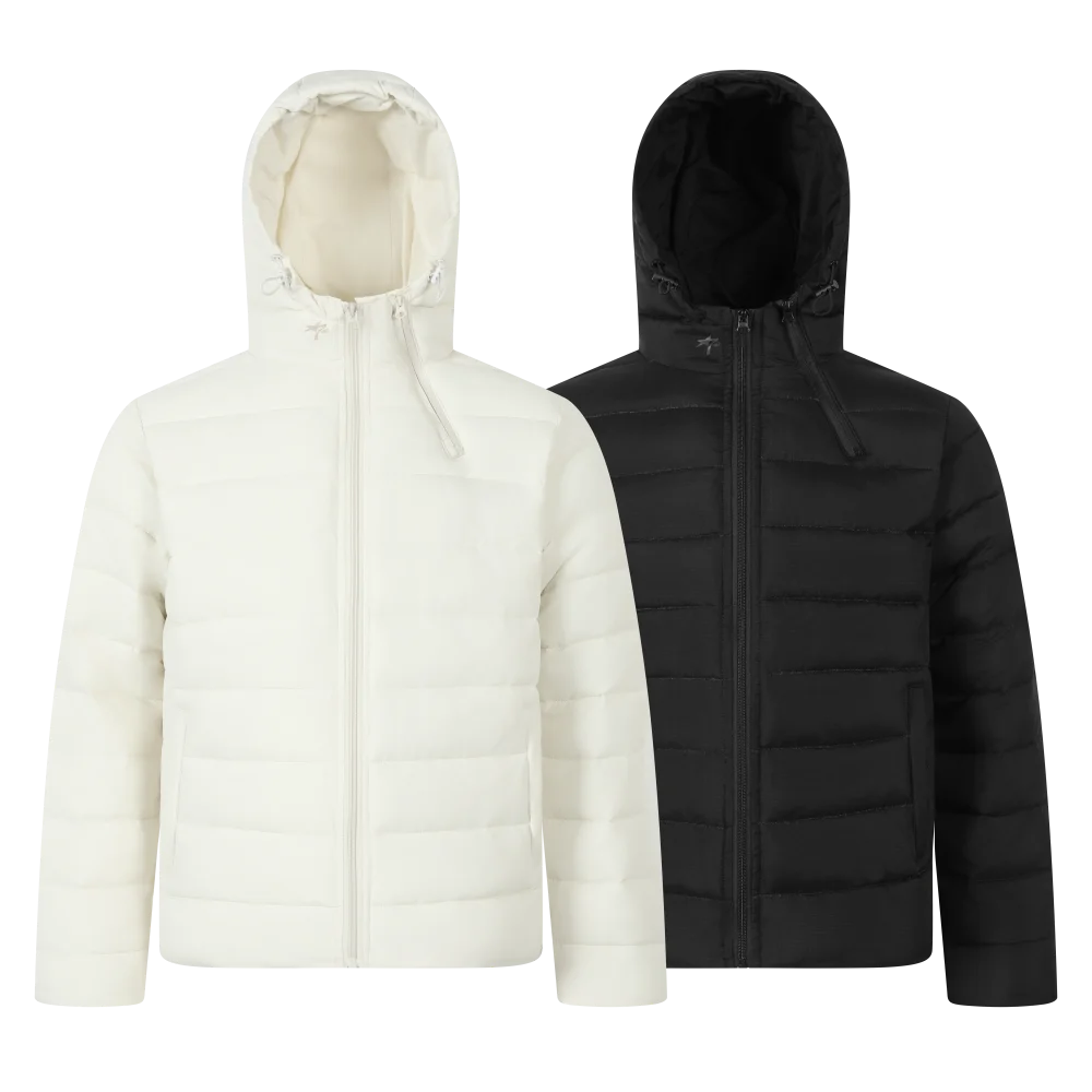 

Женский демисезонный пуховик с капюшоном, черный волнистый узор, двойная молния, зимнее женское стильное пальто для пар, зимнее женское пальто