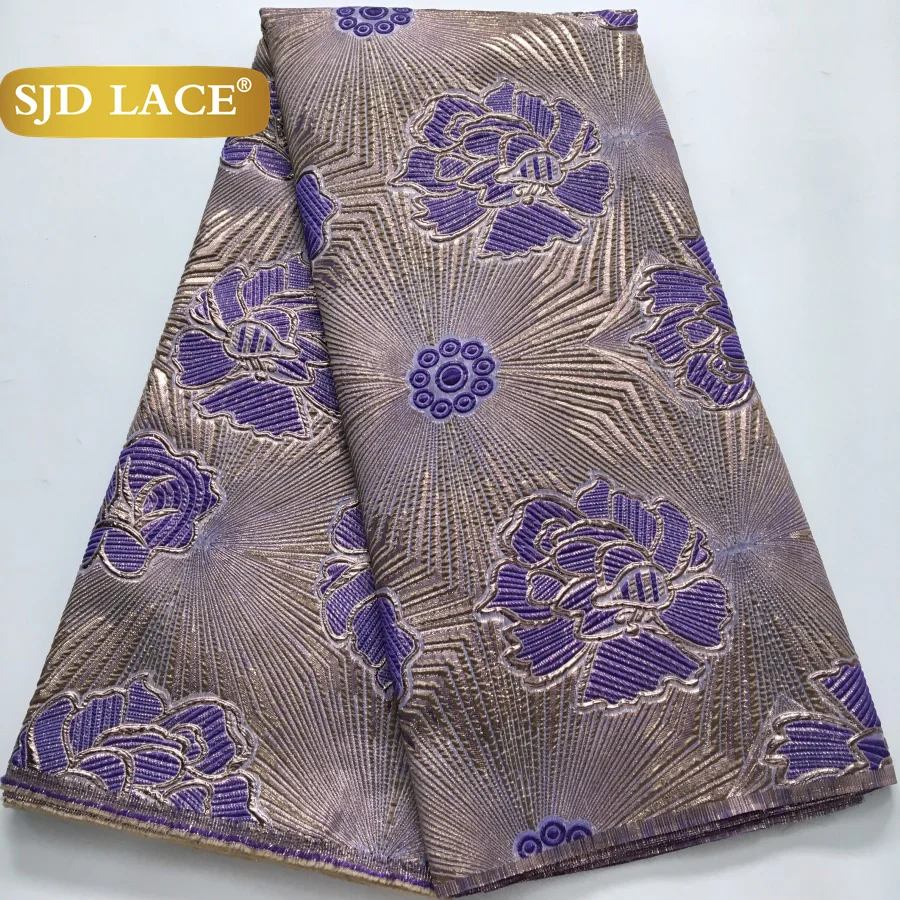 

SJD LACE French Nigerian Brocade Lace Fabric 2025 New African Jacquard Gilding Lace Fabrics For Women Wedding Party Dresses 4234