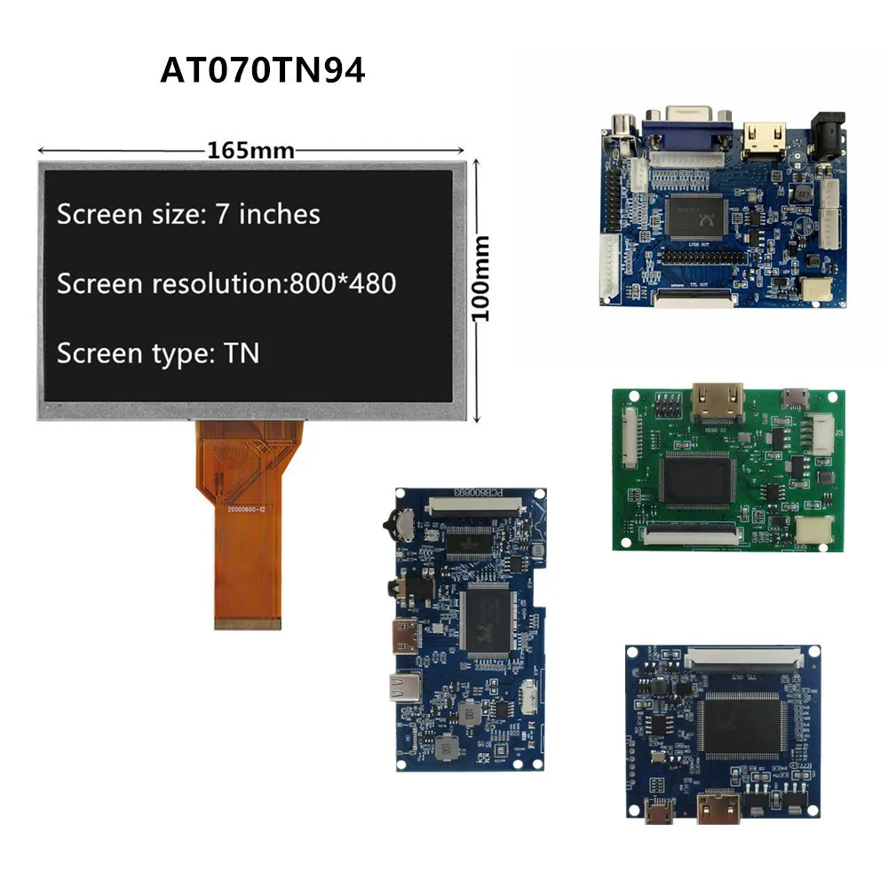 7-インチ-800-480-at070tn94-lcd-スクリーンディスプレイモニター、ドライバーコントロールボード付き、hdmi-互換、raspberry-pi-banana-pi-pc-用