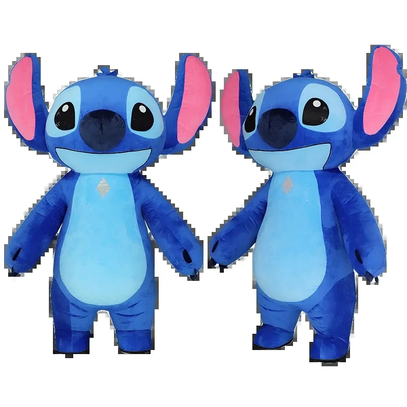 Stitch cosplay trajes inflável bonito mascote cristal super macio tecido shopping exposição em quadrinhos boneca roupas