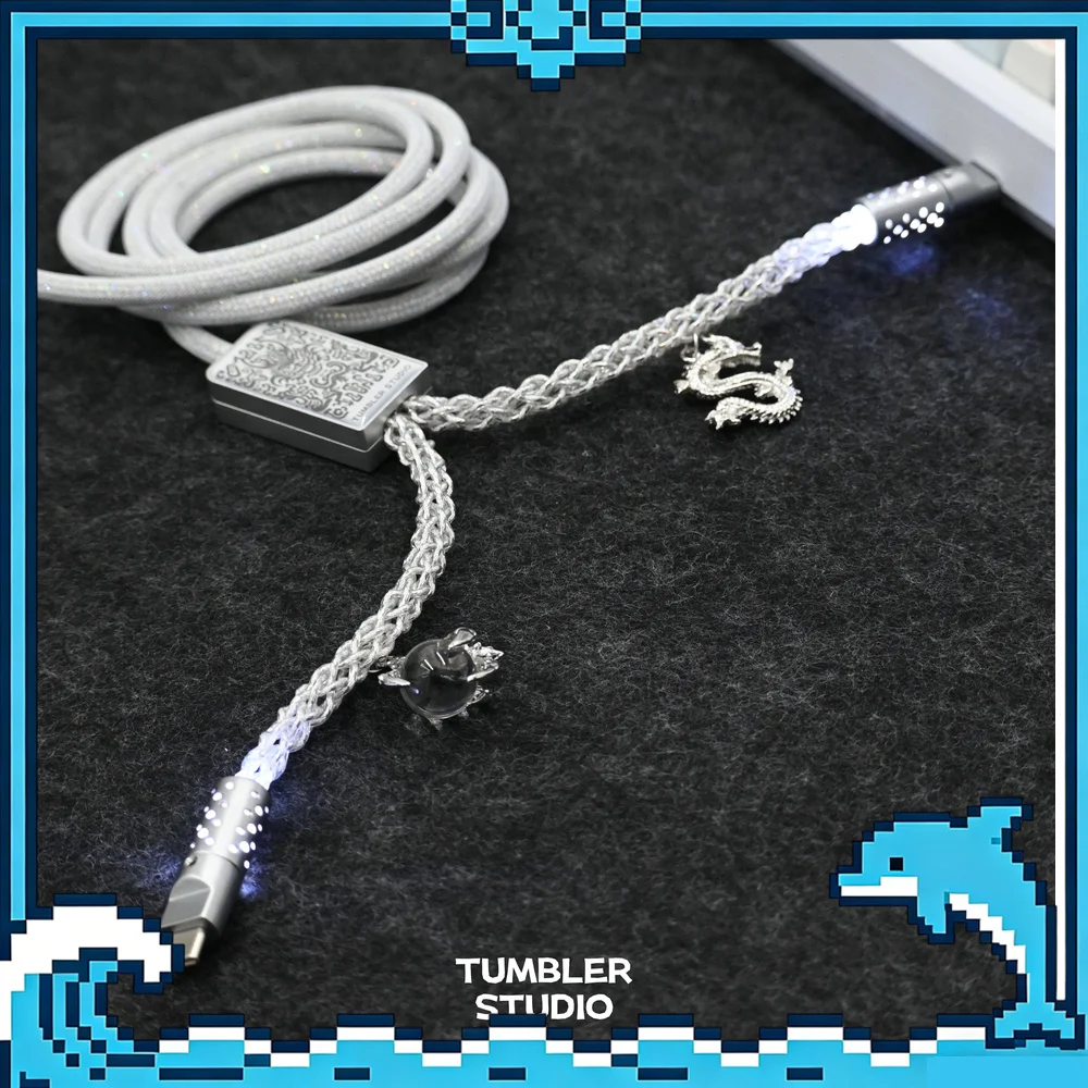 Tumbler Studio One-to-Two 8K Custom Mechanical Keyboard Aviator Cable One Input Dual Output Coiled Magnetic Switch Cord