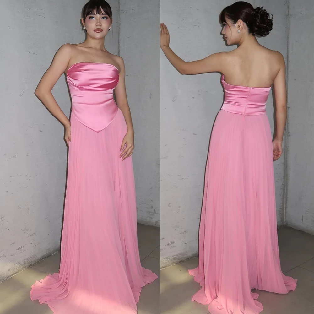 Customized Elegant Chiffon Straight Evening Dress Exquisite Sleeveless Prom Dresses High Quality Special Occasion Gowns