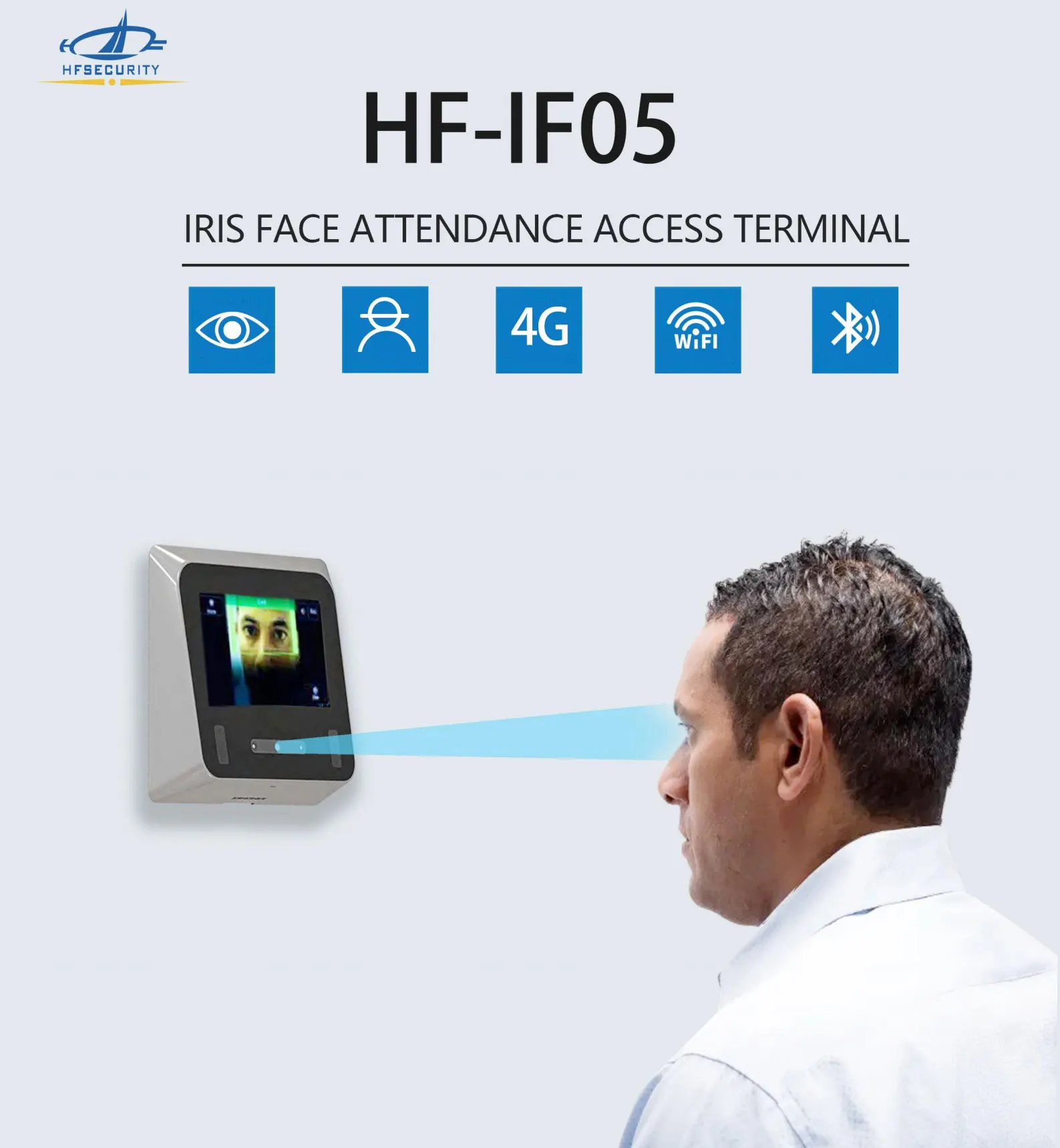 HFSecurity Eye Reader Iris Scanner تحديد الشخص التعرف على الوجه نظام التحكم في الوصول إلى وقت الحضور #5