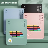 36-72Colors Professional Solid Watercolor Set,Bright Colors With Pen/Brush Pigment For Artists Beginner for Watercolor Technique