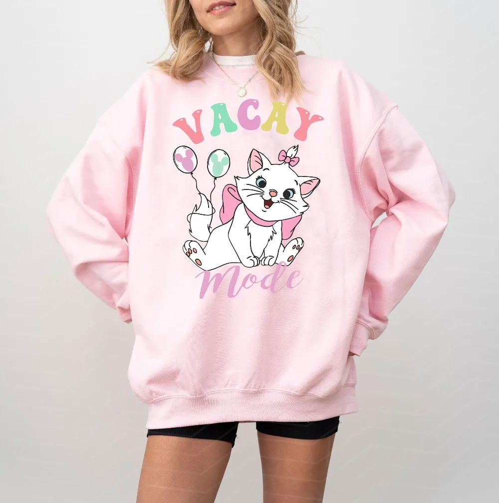 Camiseta divertida de Disney The Aristogatos Marie Cat Vacay Mode, camiseta con globos de Disney, camiseta Wdw Magic Kingdom, familia de Disneyland