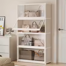 Dustproof Storage Cabinet Multi-layer Large Capacity Multifunctional Storage Shelf with With Clear Flip Door for Bags Toys Books - AliExpress 15