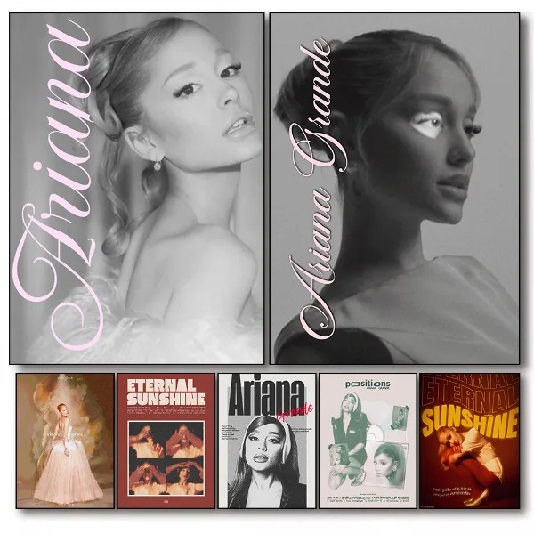 Pop Female Singer Ariana Grandes Poster Print Canvas Art Pictures Home for Living Room and Bedroom Wall Decor Frameless