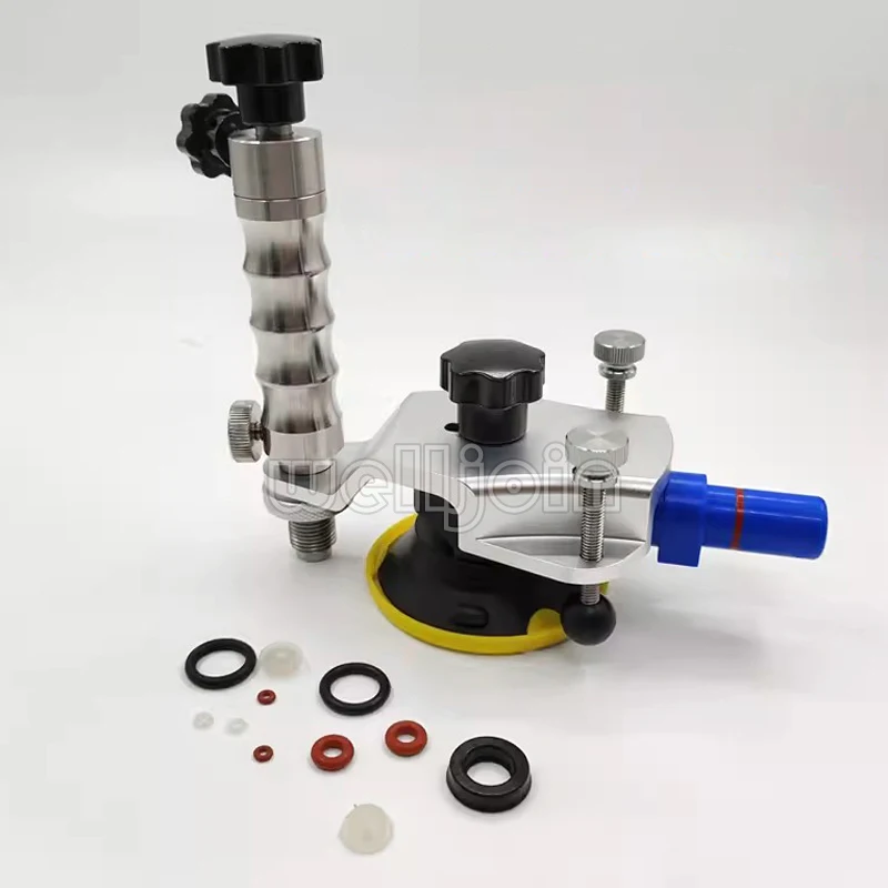 Car Front Windshield Stainless Steel Injection Pump + Adjustable Diameter 3 Inch Vacuum Suction Cup Windshield Crack Repair Tool