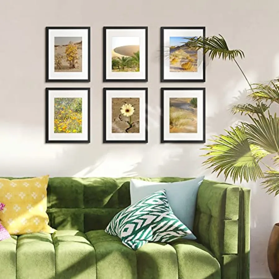 11x14 Picture Frame, Display Pictures 8x10 with Mat or 11x14 Without Mat, Wall Hanging Photo Frame, Black, 1 Pack
